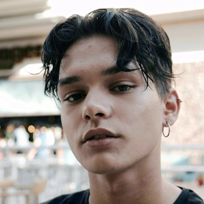 Getting curtain hair cut at a salon