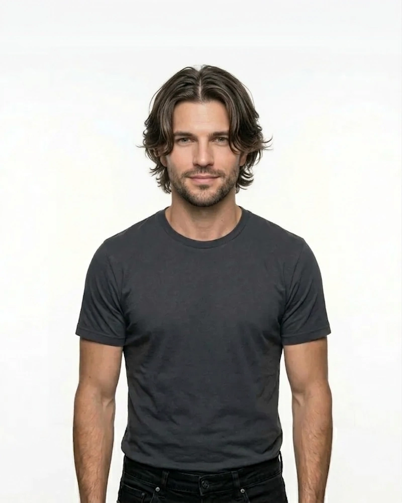 After curtain hair cut