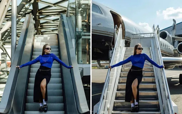Before and after editing a photo with a text prompt