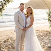AI-generated wedding day photo of a couple